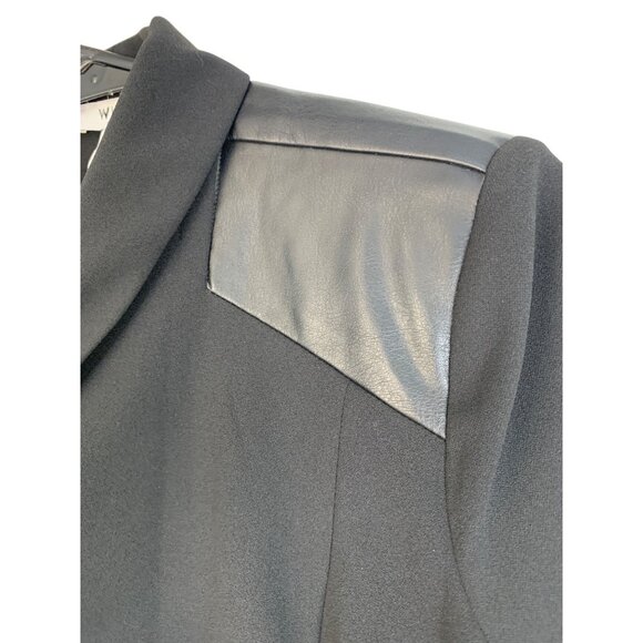 WHBM Black LS Drape Front Jacket Size 2 NWT REE10683 Lightweight Mixed Media - Picture 5 of 10